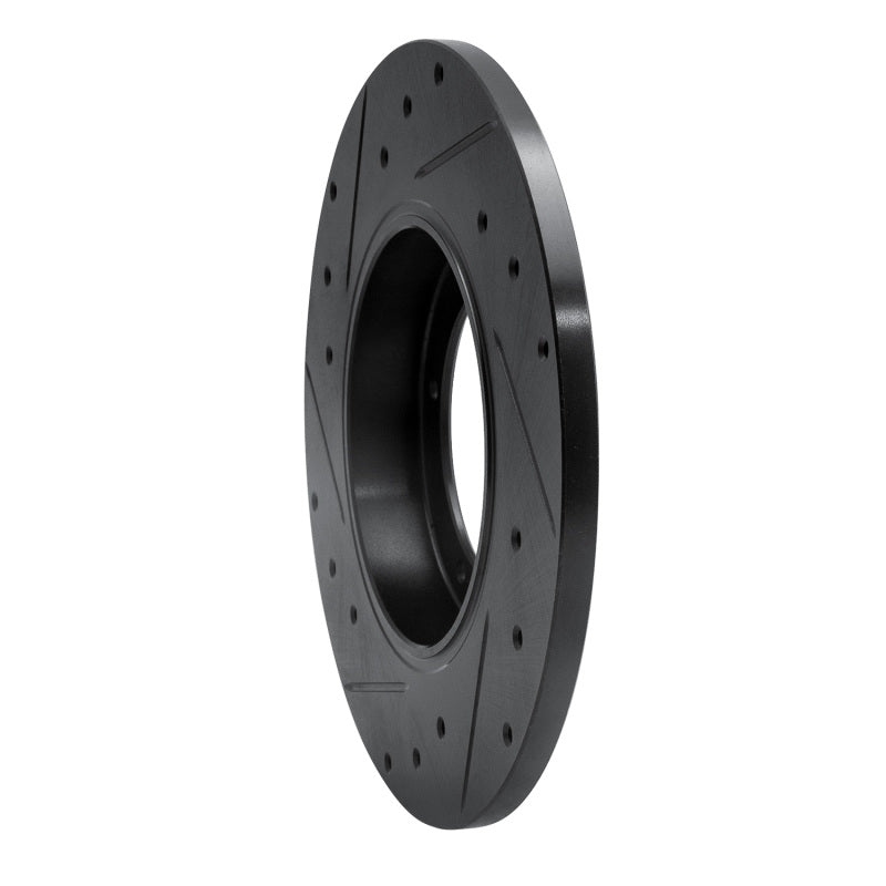 R1 65-76 Porsche 911 Front Right Drilled & Slotted Black Brake Rotor