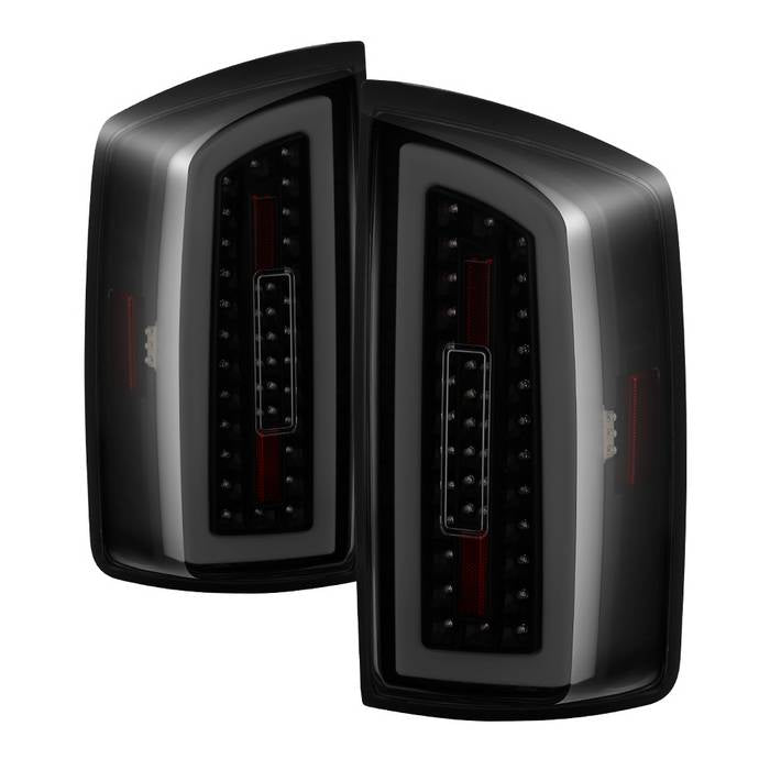 xTune 07-08 Dodge Ram 1500 Light Bar LED Tail Lights - Blk Smoke ALT-ON-DRAM06-LBLED-BSM