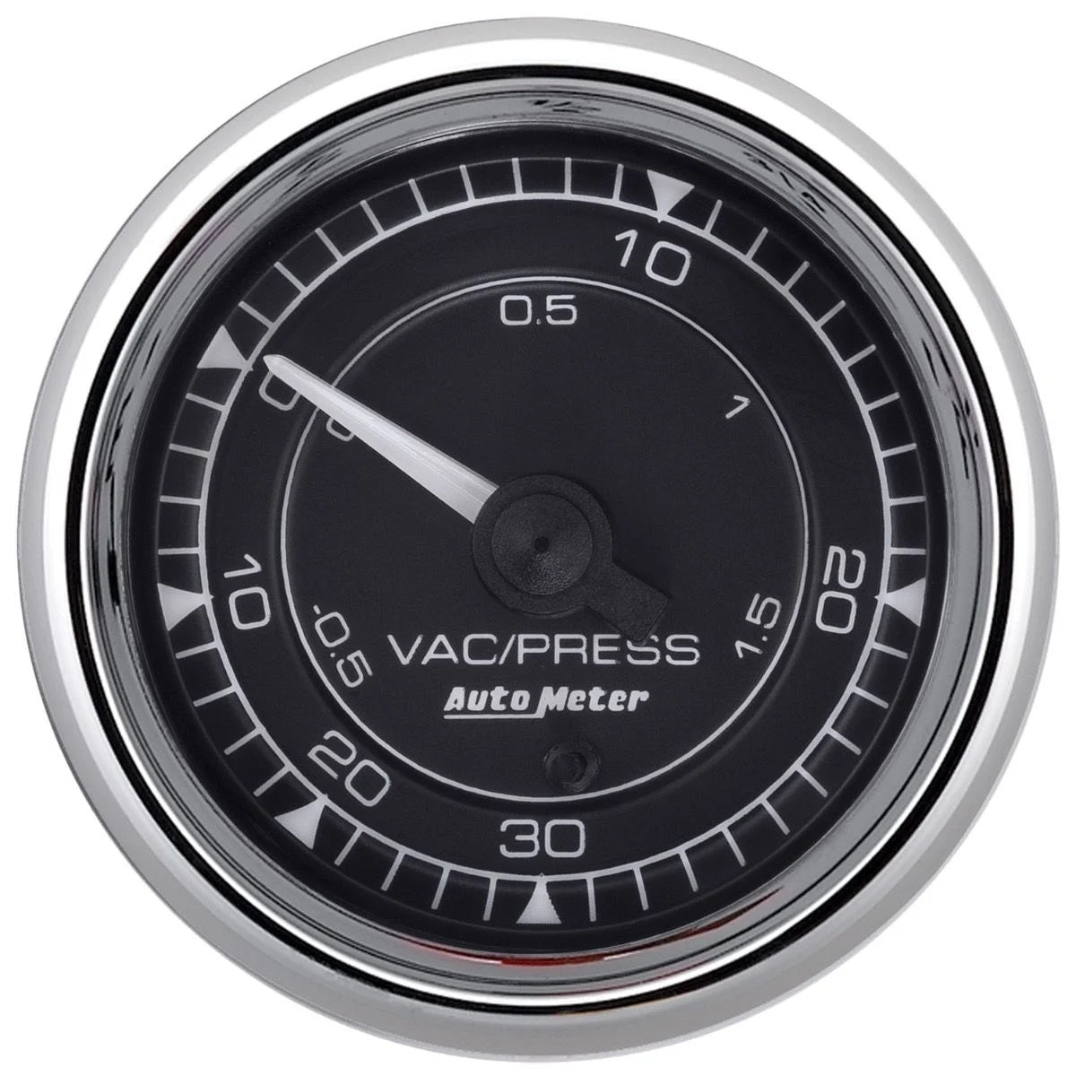 AutoMeter Chrono 2-1/16in 30in HG/30PSI Digital Stepper Motor Vaccum/Boost Gauge - Chrome