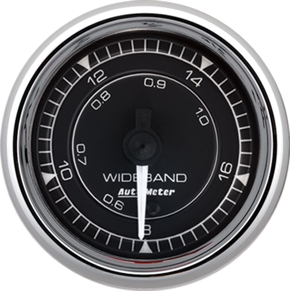 AutoMeter Chrono 2-1/16in 8:1-18:1 Stepper Motor Air/Fuel Ratio-Wideband Analog Gauge - Chrome
