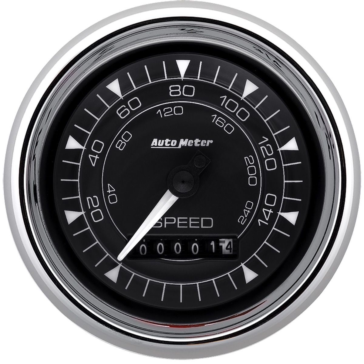 AutoMeter Chrono 3-3/8in 160MPH Electric Programmable Speedometer Gauge - Chrome