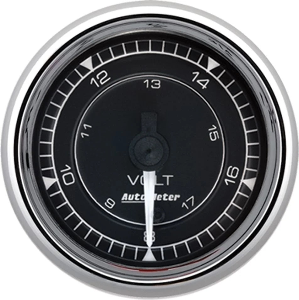 AutoMeter Chrono 2-1/16in 18V Digital Stepper Motor Voltmeter Gauge - Chrome