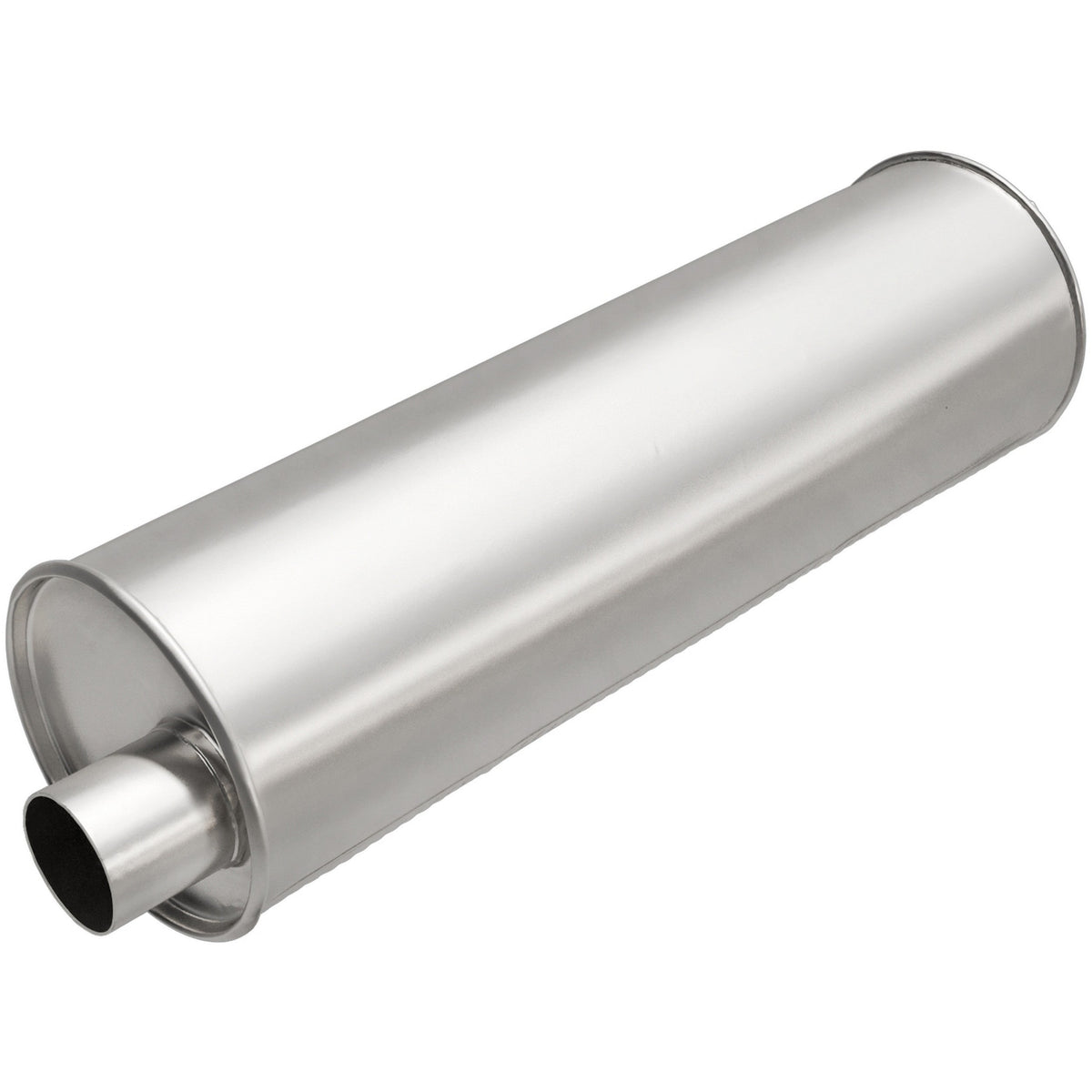 BRExhaust Universal Muffler 6in x 6in x 22in OAL 32 - 2in Inlet/Outlet Offset/Offset - Round