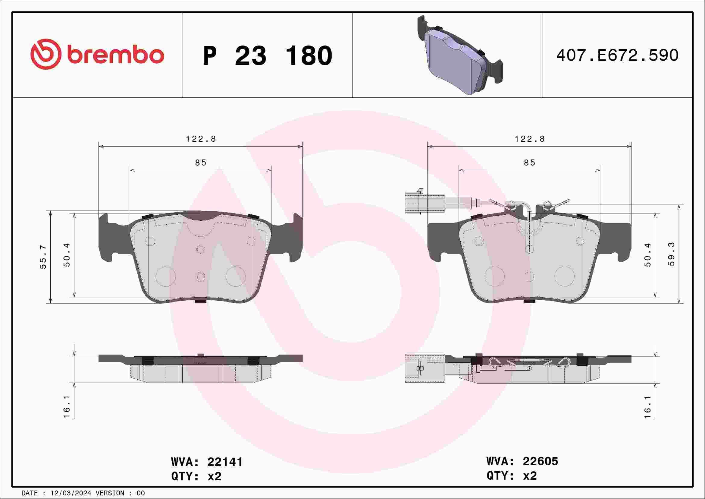 Brembo 18-21 Alfa Romeo Giulia/ Alfa Romeo Stelvio Rear Low-Met Brake Pad