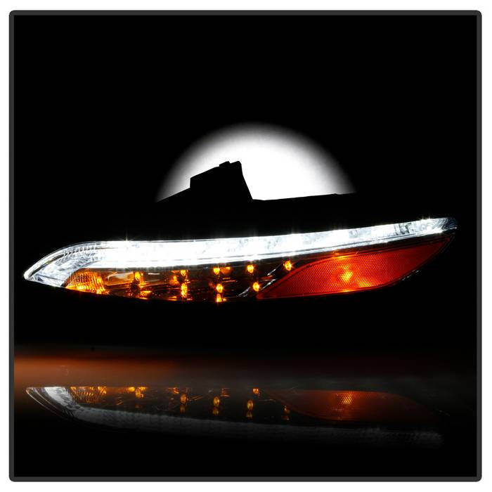 xTune 14-17 Jeep Cherokee Parking Signal Lights - LED Daytime Running - Chrome - CBL-JH-JC14-LED-C