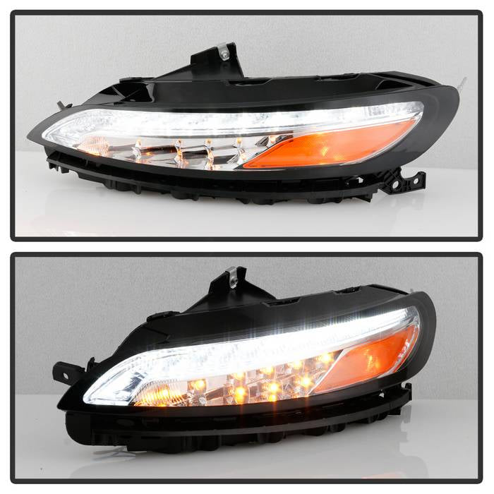 xTune 14-17 Jeep Cherokee Parking Signal Lights - LED Daytime Running - Chrome - CBL-JH-JC14-LED-C