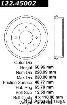 Centric 74-76 Mazda RX-4 Premium Rear Brake Drum
