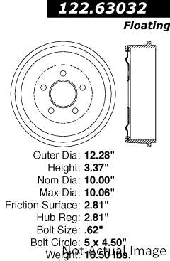 Centric 60-76 American Motors / AMX, Gremlin, Hornet, Pacer, Rambler, ETC. Front Premium Brake Drum