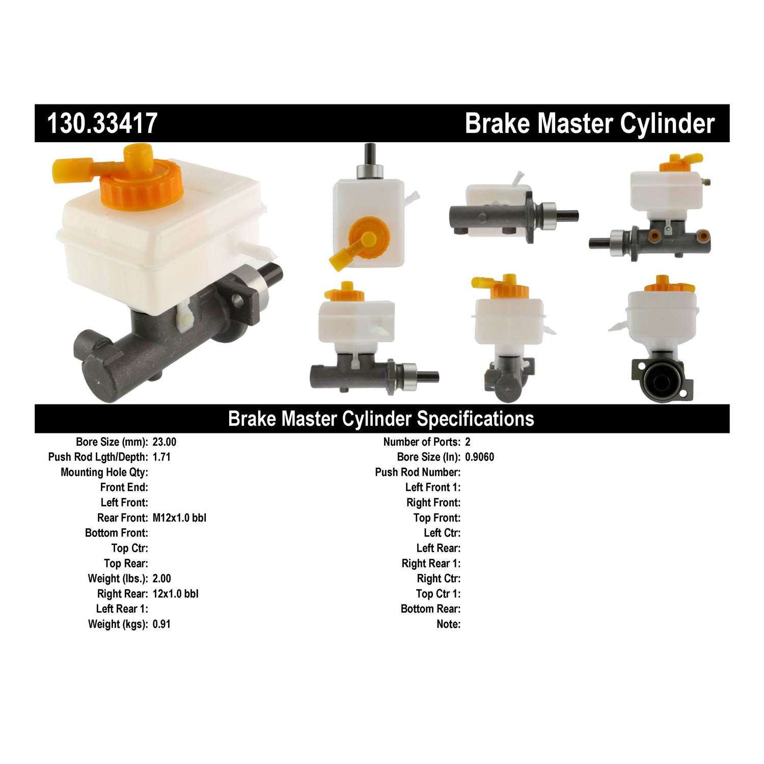 Centric 98-04 Audi A3 Premium Brake Master Cylinder