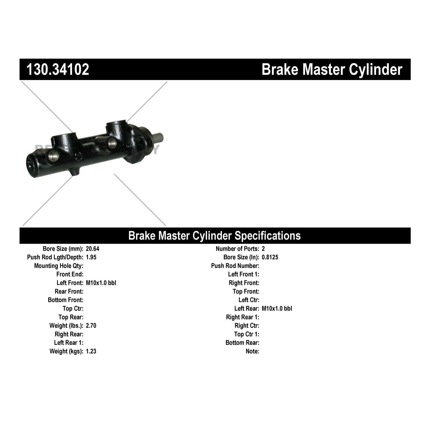Centric 84-87 BMW 325E Premium Brake Master Cylinder