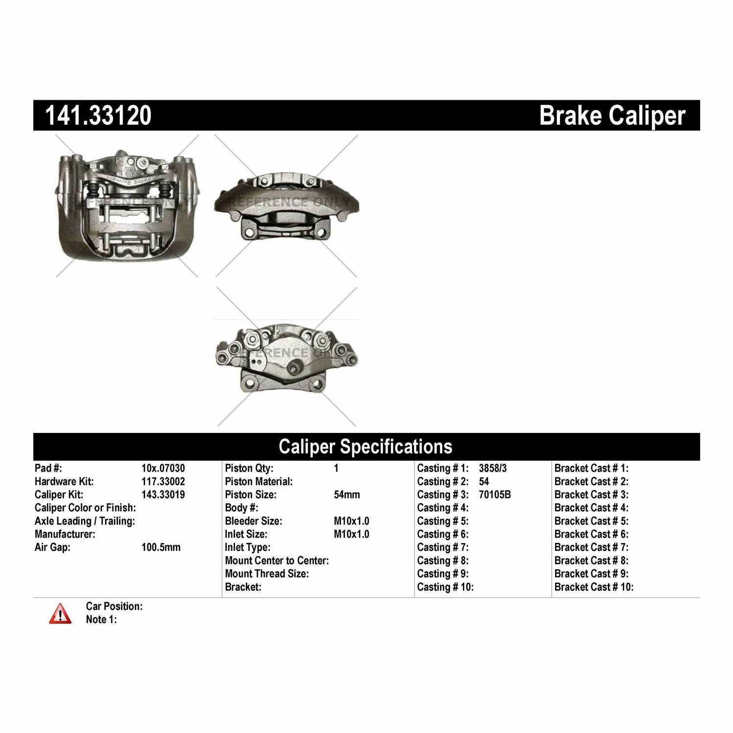 Centric 92-97 Volkswagen EuroVan Semi-Loaded Brake Caliper - Front Left