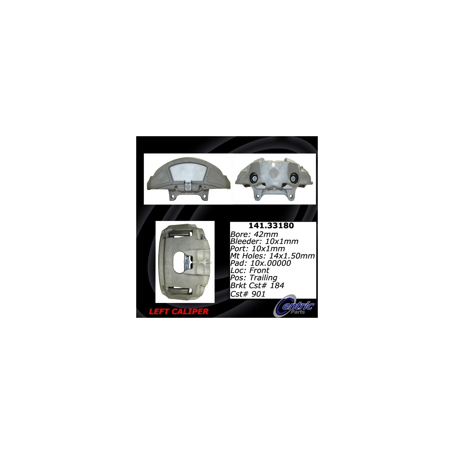 Centric 17-18 Audi A6 / 12-19 A6 Quattro / 16-17 Audi A7 Semi-Loaded Brake Caliper - Front Left