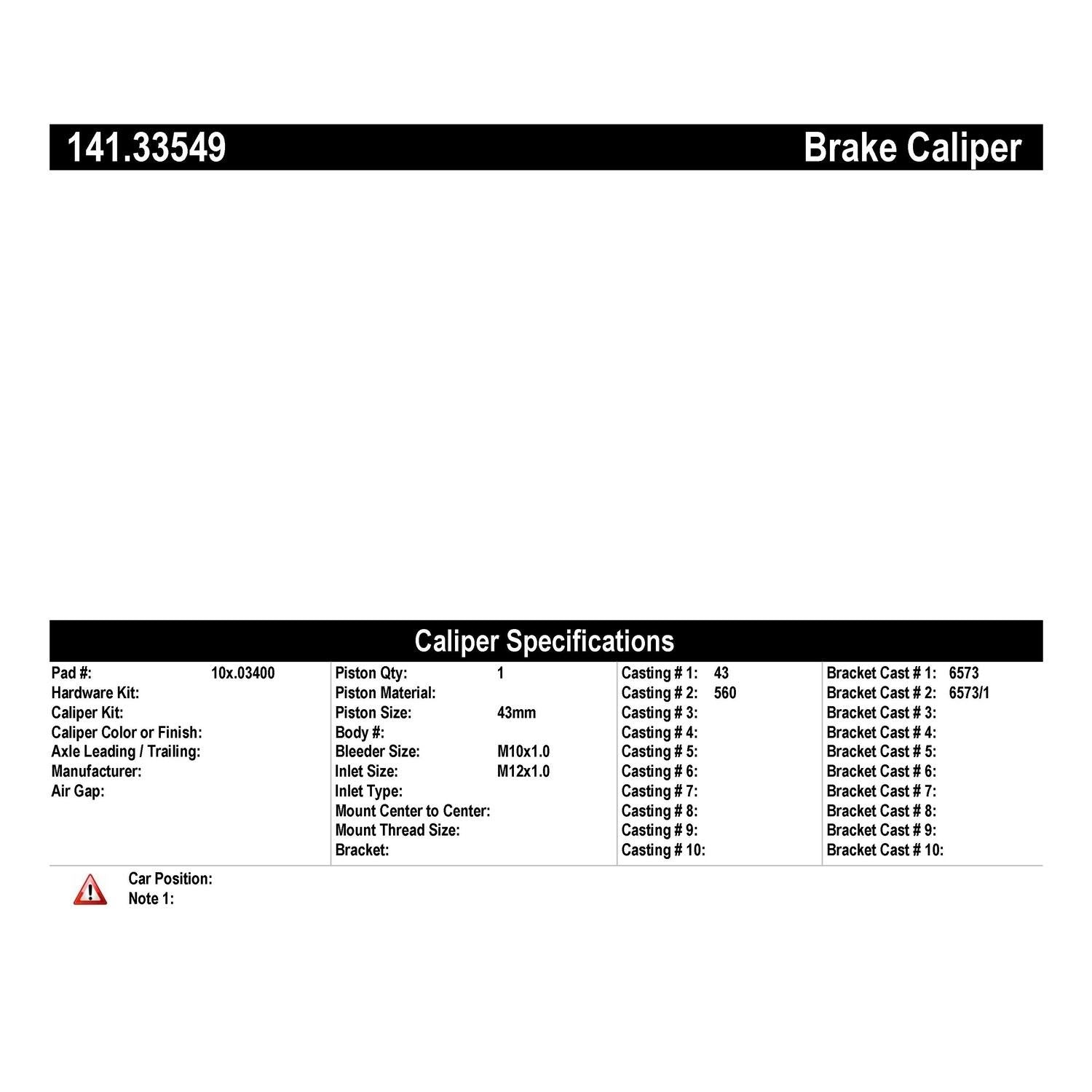 Centric 01-03 Audi S8 Semi-Loaded Brake Caliper - Rear Right