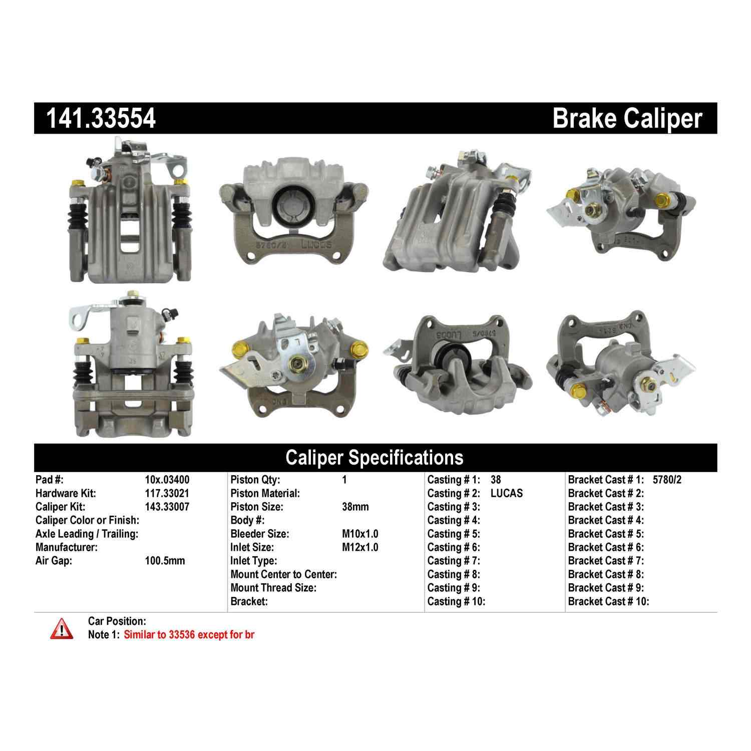 Centric 99-02 Volkswagen Cabrio Semi-Loaded Brake Caliper - Rear Left