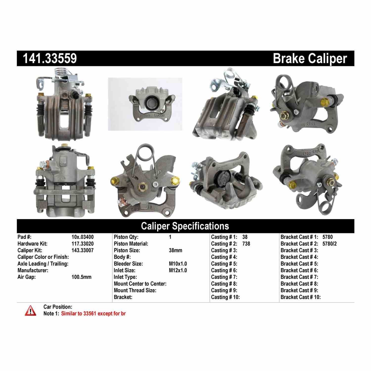 Centric 02-06 Audi A4 / 02-04 A4 Quattro Semi-Loaded Brake Caliper - Rear Right