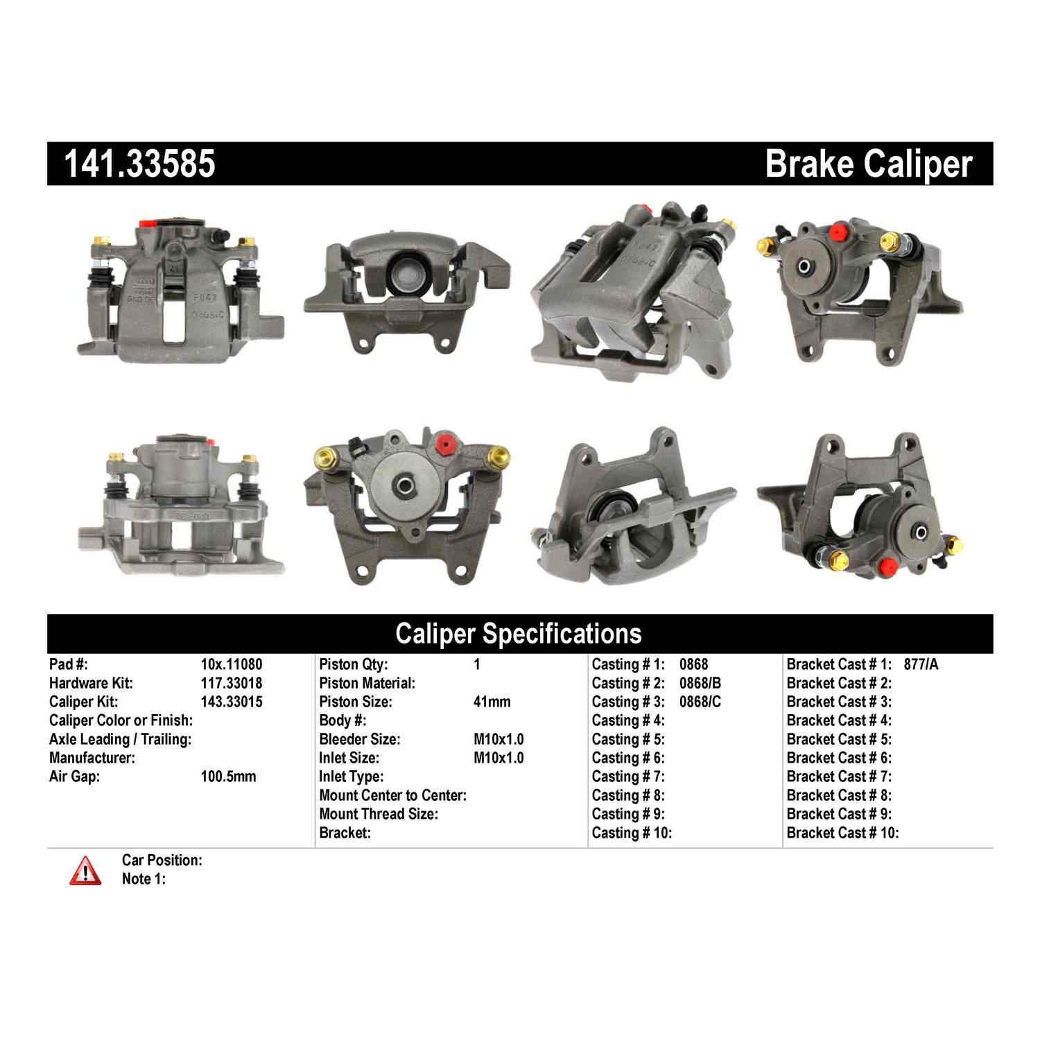 Centric 05-07 Audi A6 / A6 Quattro Semi-Loaded Brake Caliper - Rear Right