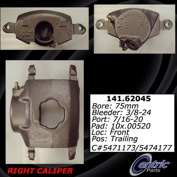 Centric 71-78 GMC G35 Posi-Quiet Loaded Front Right Rebuilt Caliper