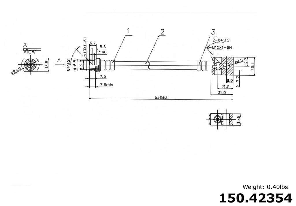 Centric Brake Hose - Rear