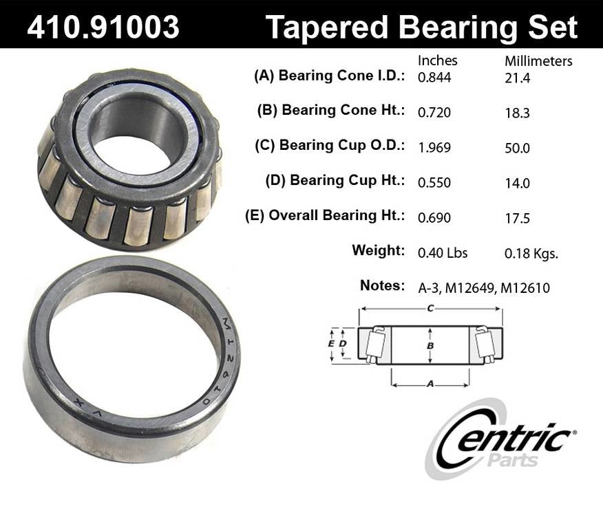 Centric Premium 65-96 Cadillac Fleetwood Tapered Bearing
