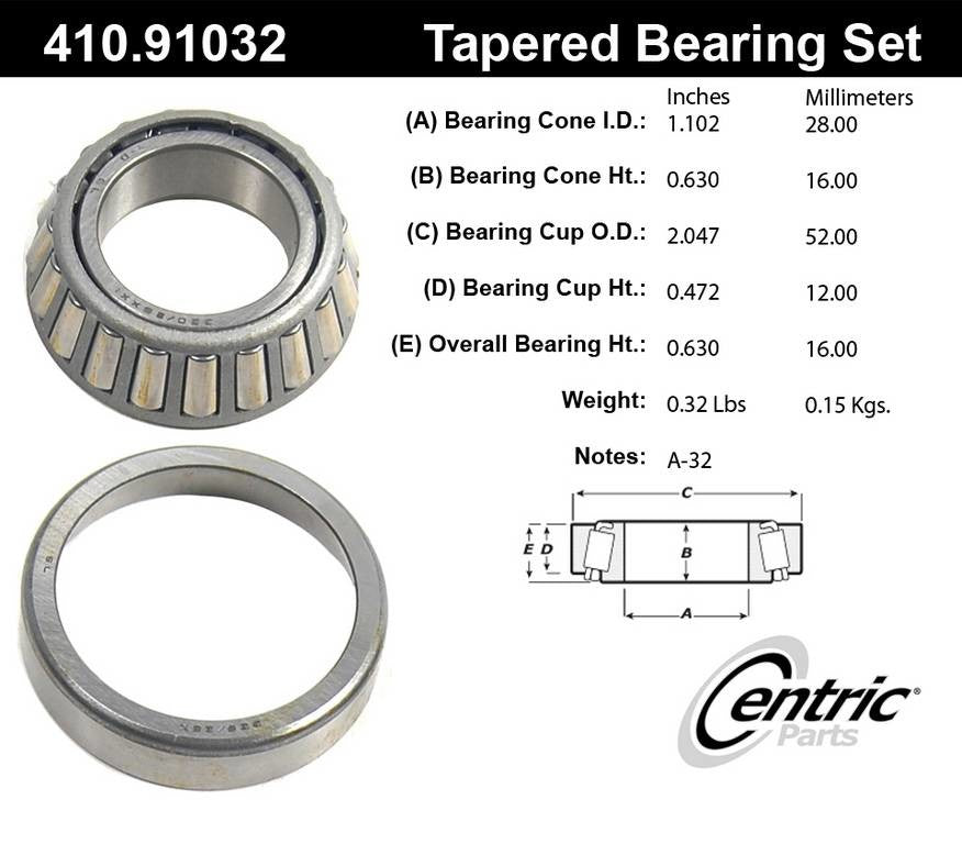 Centric Premium 74-85 Mazda RX-7 Front Inner Tapered Bearing