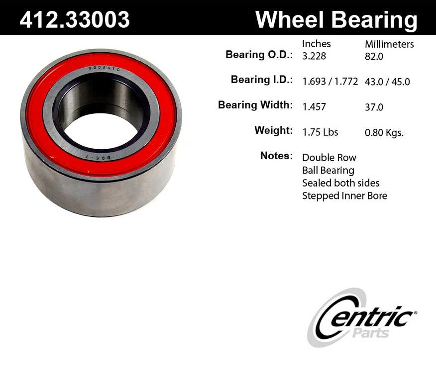 Centric Premium Ball Bearing - Front/Rear
