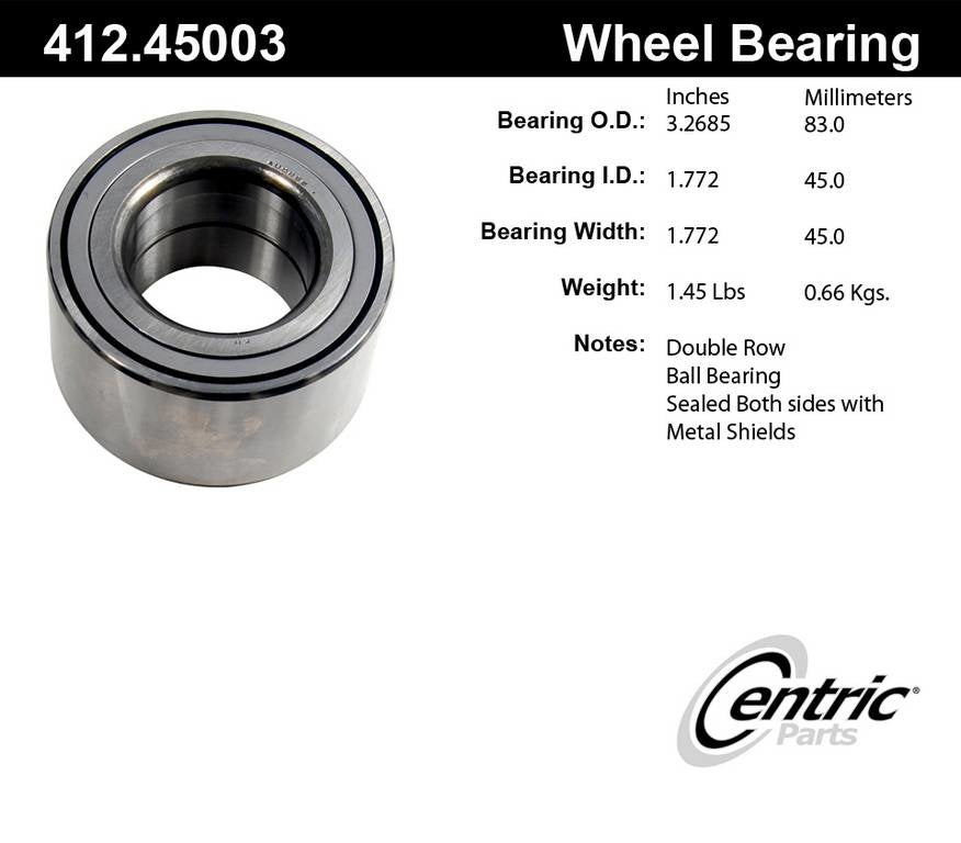Centric Standard Ball Bearing - Front/Rear