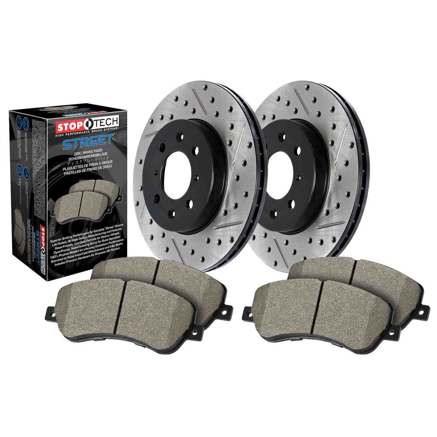 Street Axle Pack Drilled & Slotted, Front