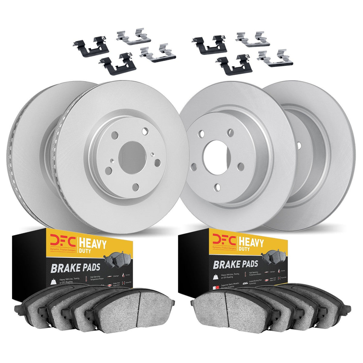 DFC 15-19 Ford Transit-150 Front & Rear Geospec Rotors with Heavy Duty Brake Pads w/Hardware