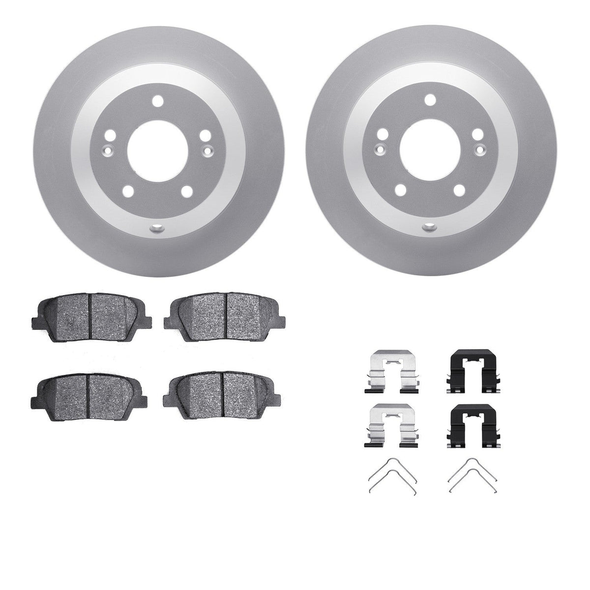DFC 10-19 Hyundai Santa Fe Rear Geospec Rotors with 5000 Advanced Brake Pads w/Hardware