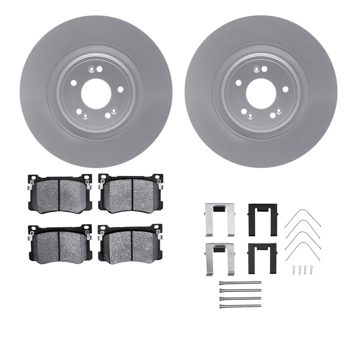 DFC 18-20 Genesis G80 Front Geospec Rotors with 5000 Advanced Brake Pads w/Hardware