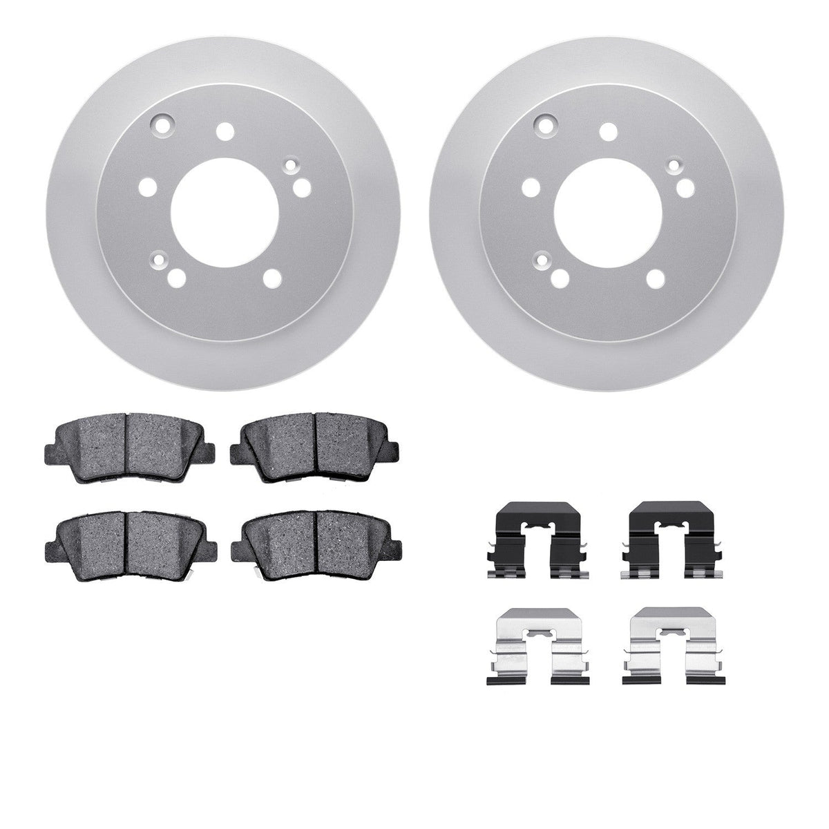 DFC 10-13 Kia Soul Rear Geospec Rotors with 5000 Advanced Brake Pads w/Hardware