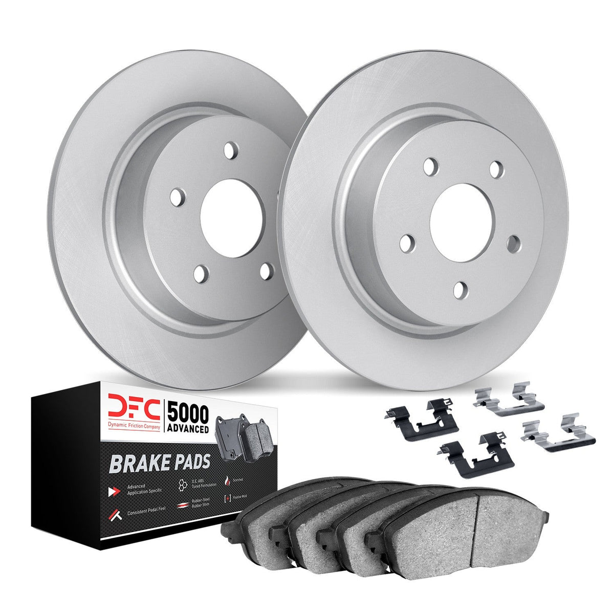 DFC 10-13 Kia Soul Rear Geospec Rotors with 5000 Advanced Brake Pads w/Hardware