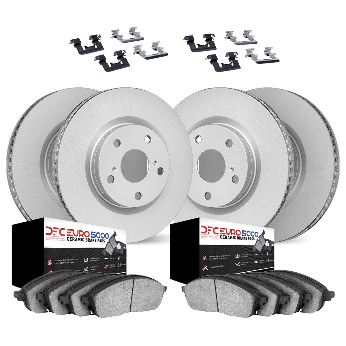 DFC 17-25 Alfa Romeo Stelvio Front & Rear Geospec Rotors with Euro 5000 Ceramic Pads w/Hardware