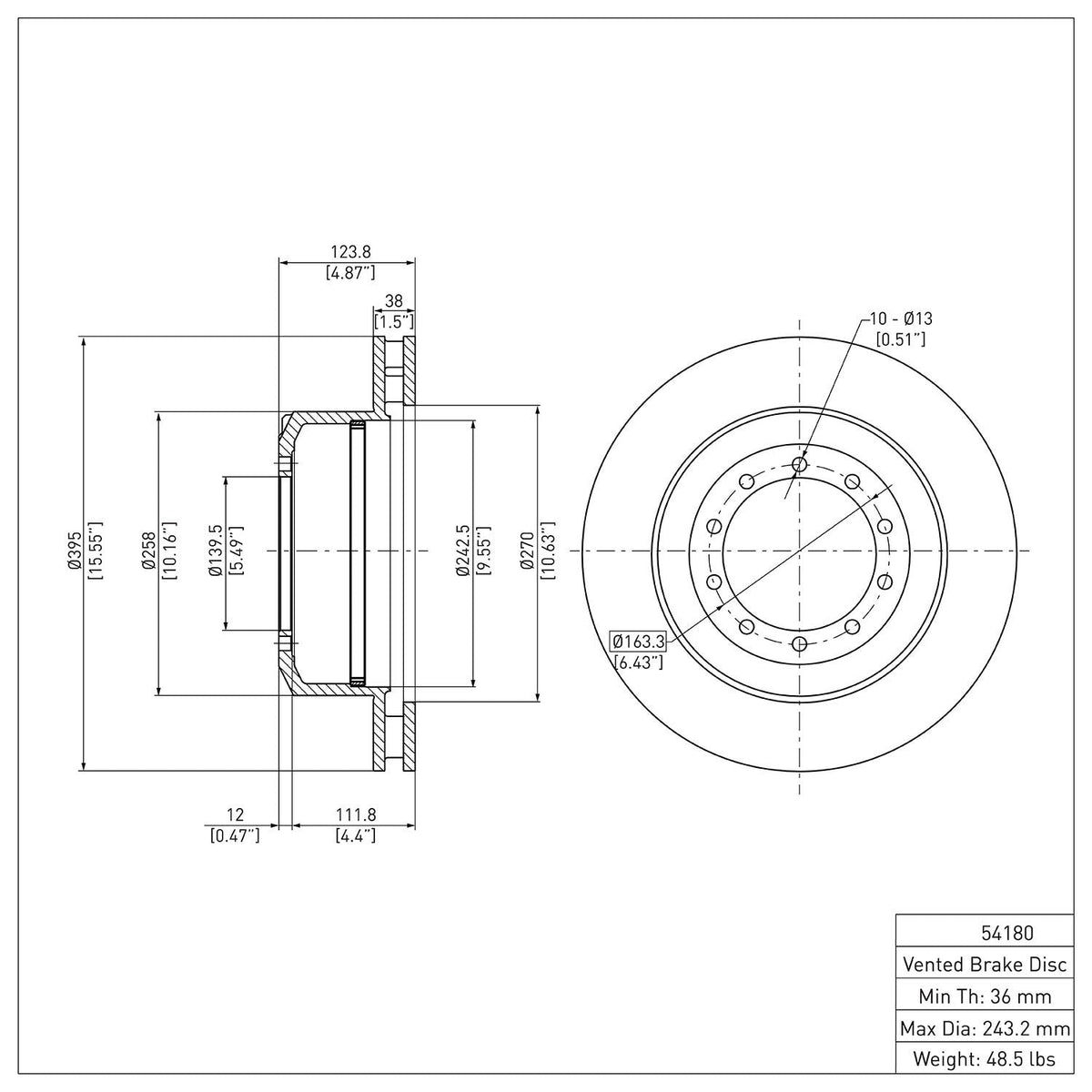 DFC 00-15 Coachmen EPIC Rear Brake Rotor