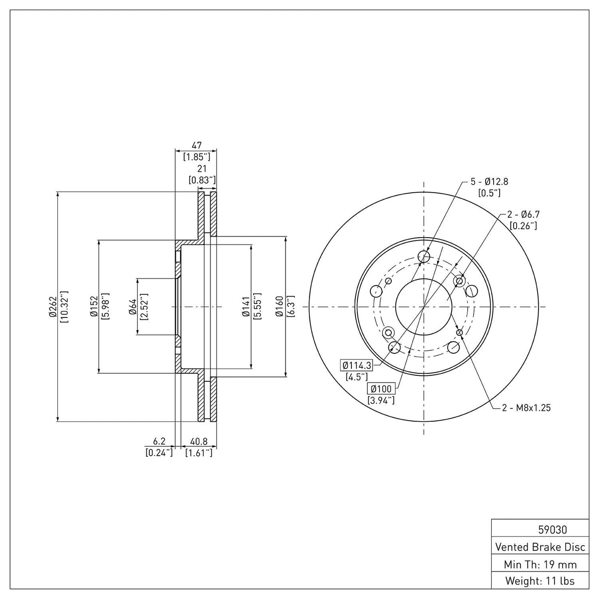 DFC 02-15 Acura RSX Front Brake Rotor