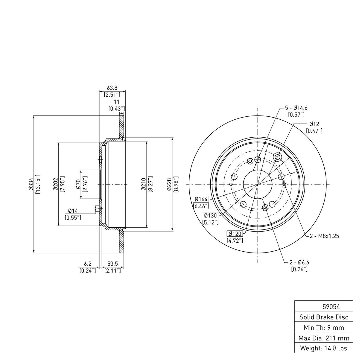 DFC 07-17 Acura MDX Rear Brake Rotor