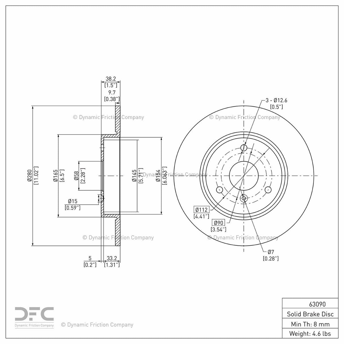 DFC 05-16 Smart Fortwo Front Brake Rotor