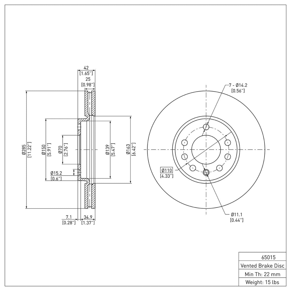 DFC 03-11 Cadillac BLS (Mexico) Front Brake Rotor