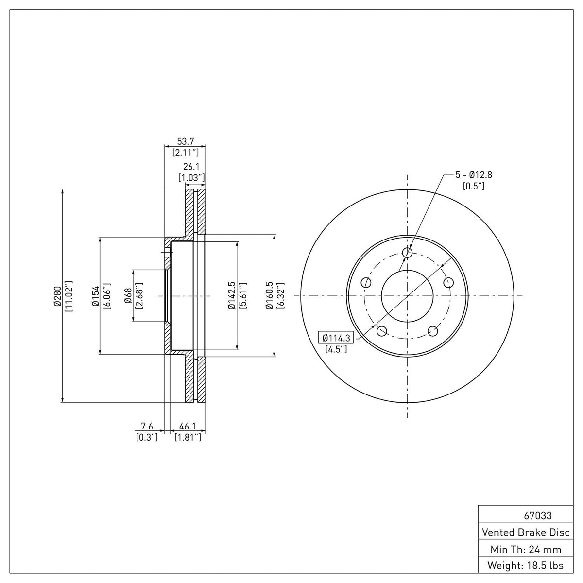 DFC 820090 Nissan 300ZX Front Brake Rotor