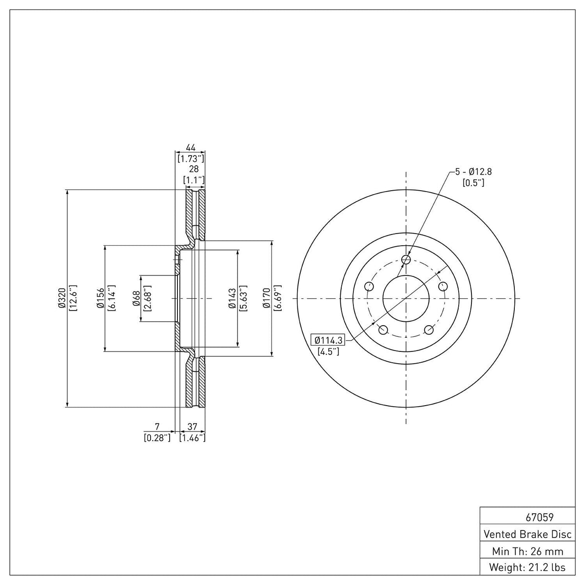 DFC 07-17 Nissan Sentra Front Brake Rotor