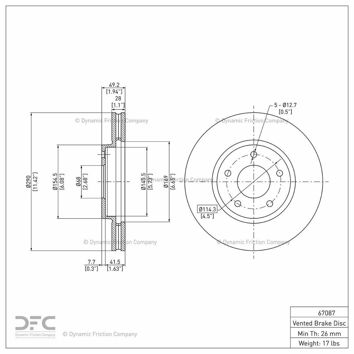 DFC 02-17 Infiniti Q45 Front Brake Rotor