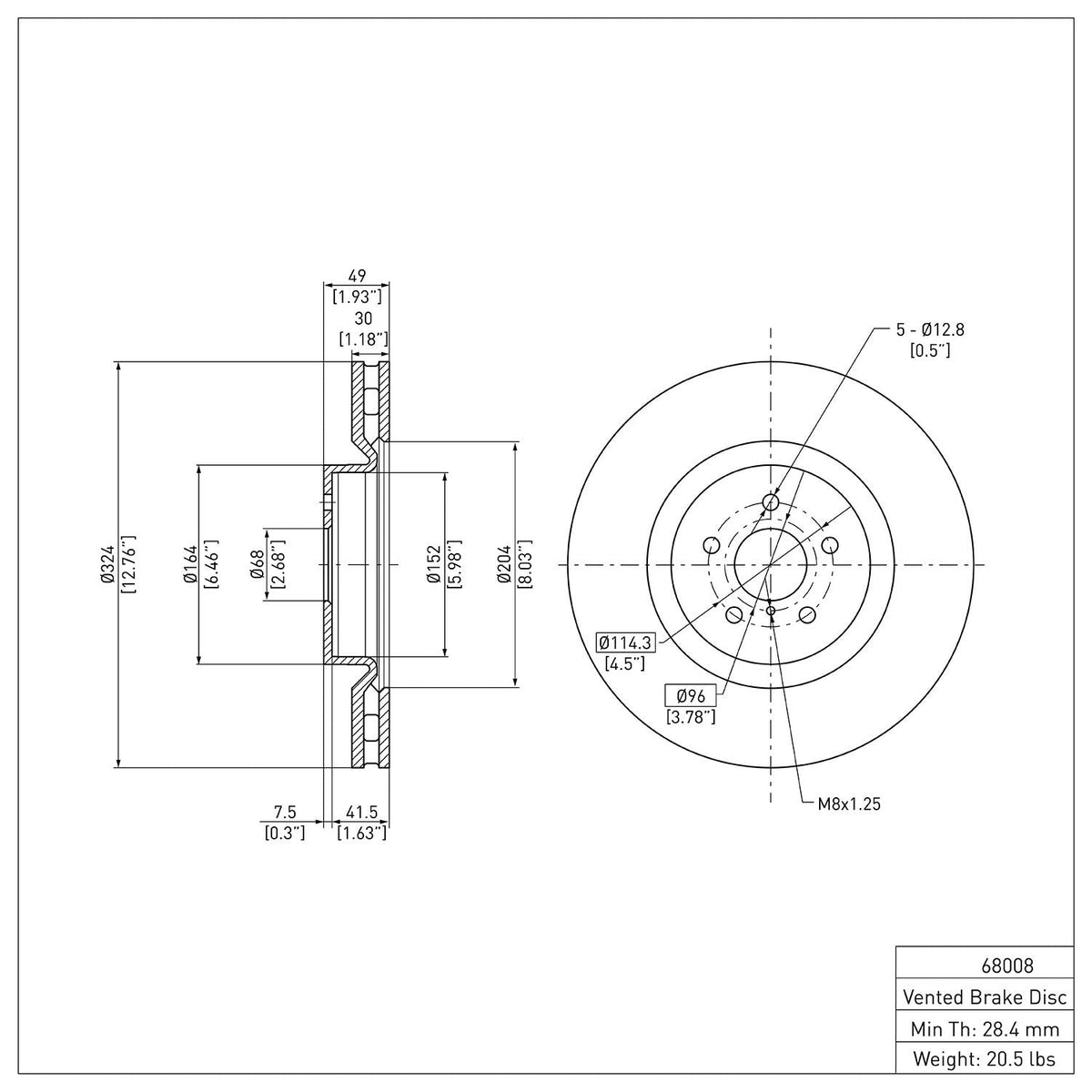 DFC 03-08 Infiniti G35 Front Brake Rotor