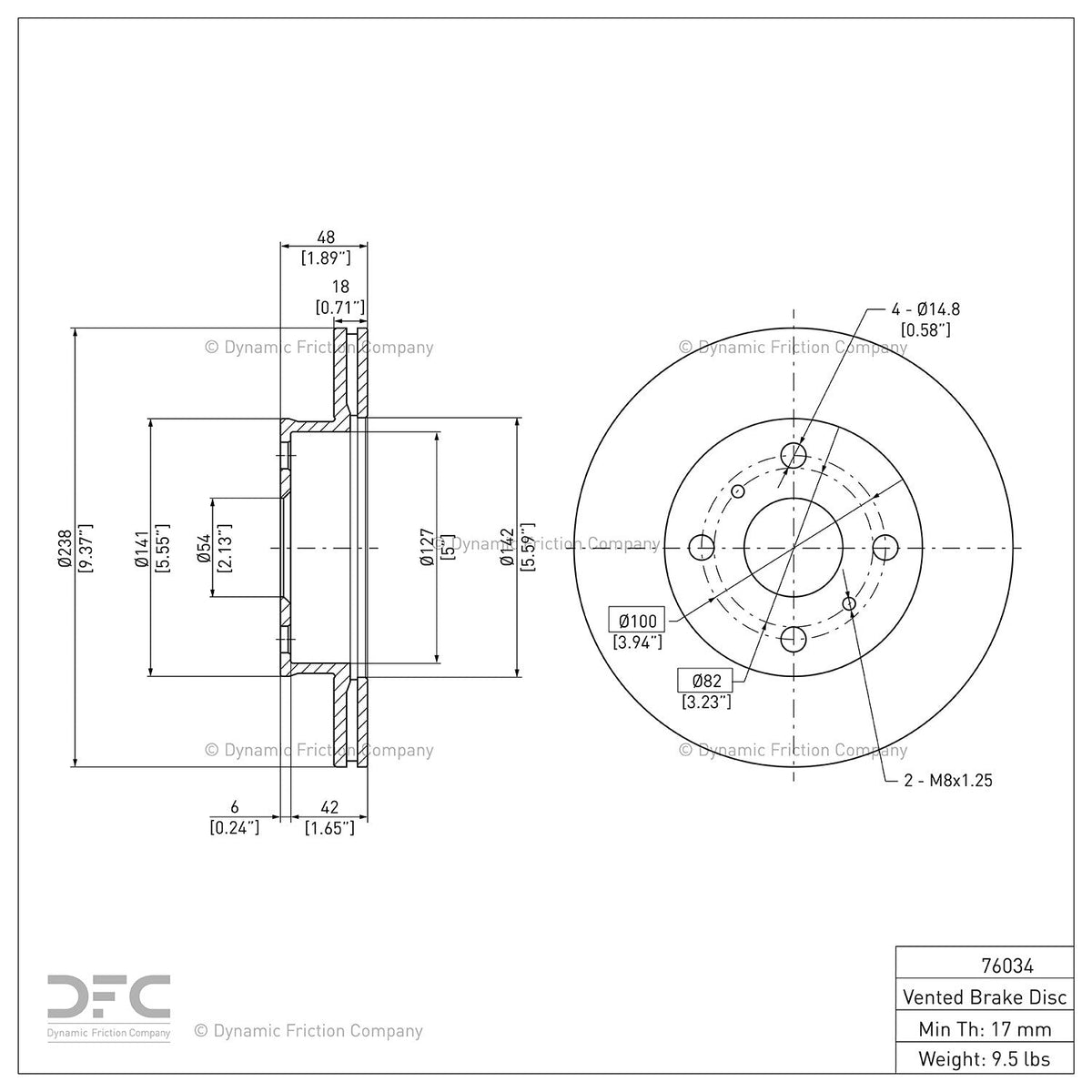 DFC 88-92 Geo Prizm Front Brake Rotor