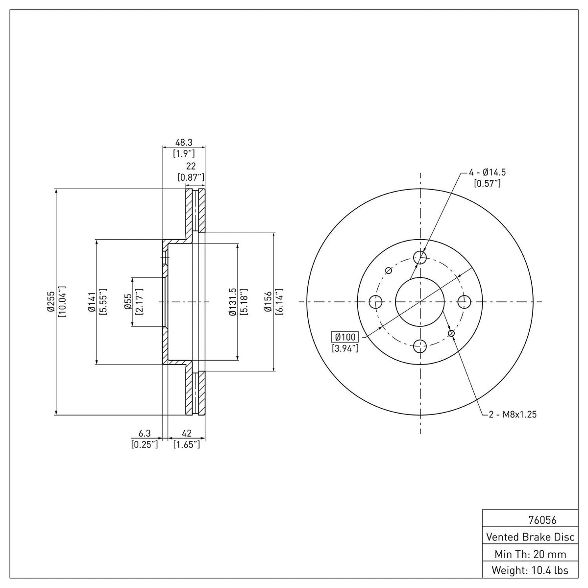 DFC 93-02 Chevrolet Prizm Front Brake Rotor