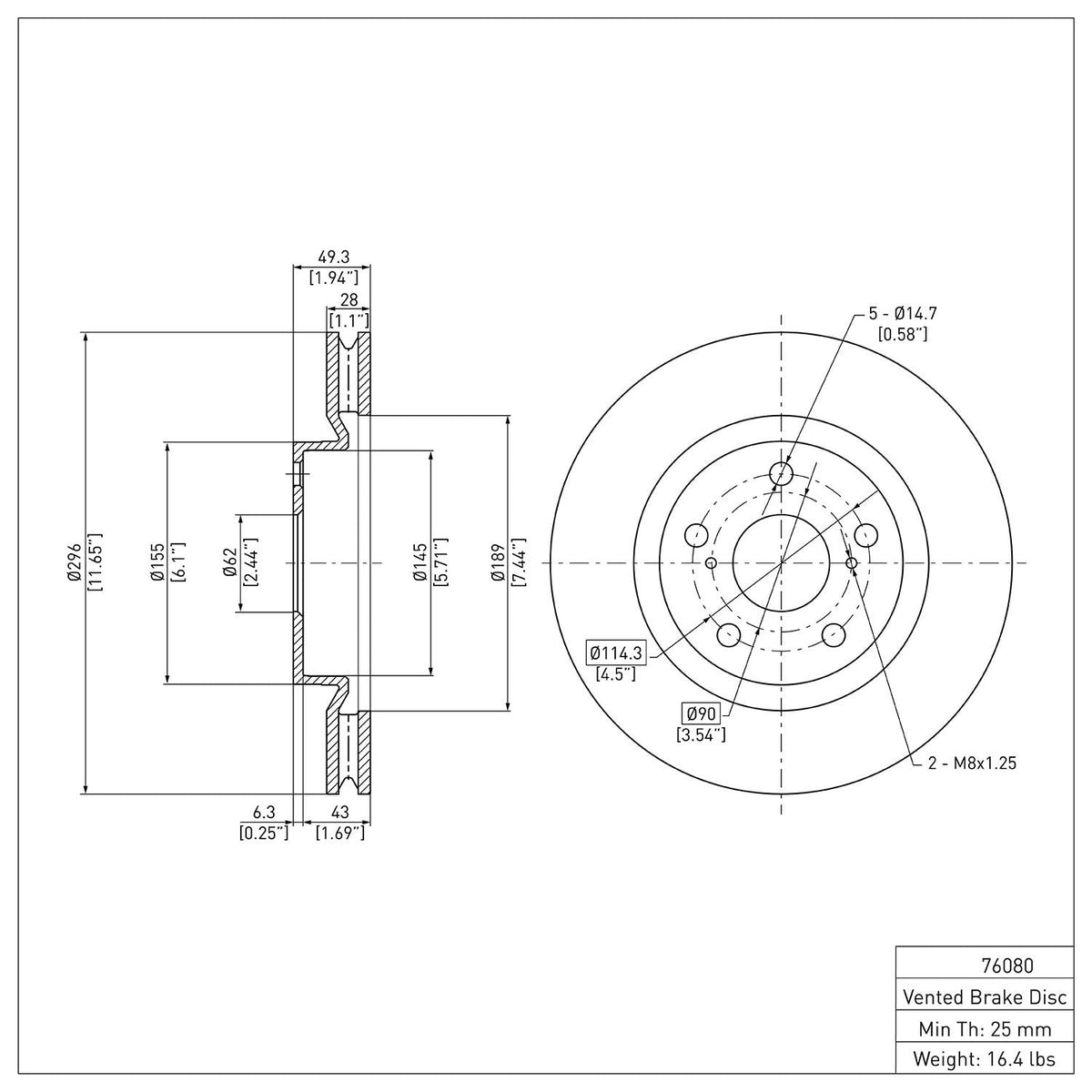DFC 06-20 Lexus ES350 Front Brake Rotor