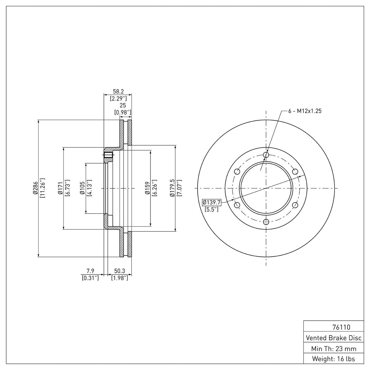 DFC 90-92 Toyota Land Cruiser Front Brake Rotor