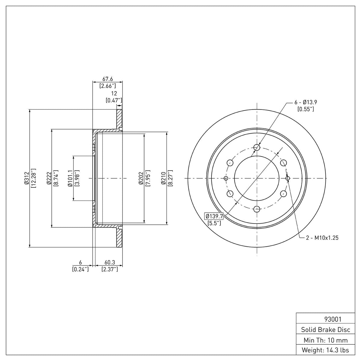 DFC 06-10 Hummer H3T Rear Brake Rotor