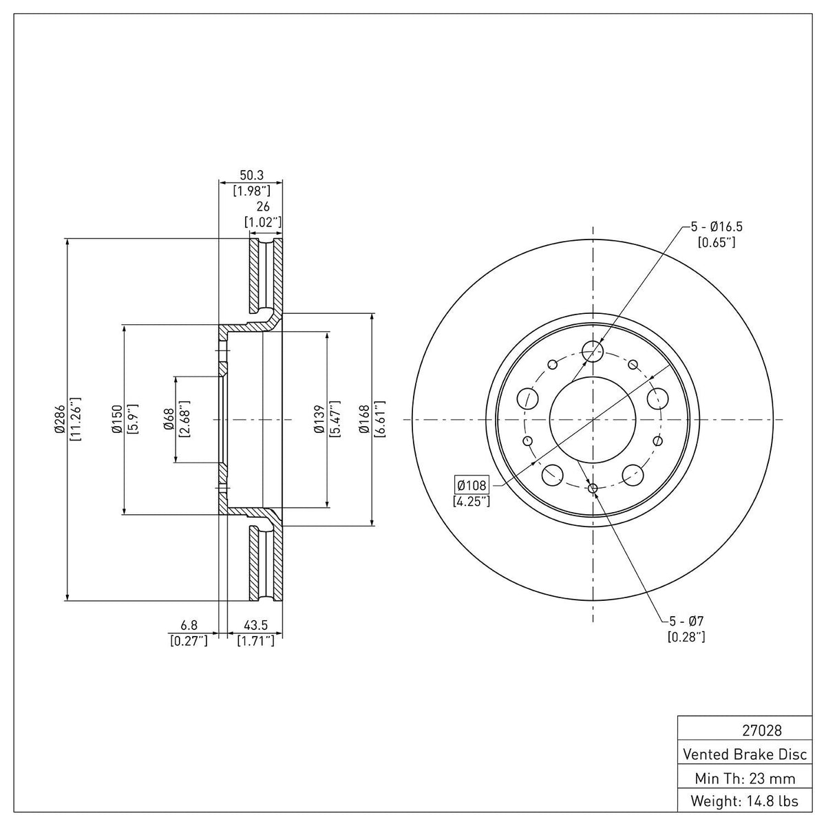 DFC 99-09 Volvo S80/XC70/S60/V70 Front GeoSPEC Coated Rotor