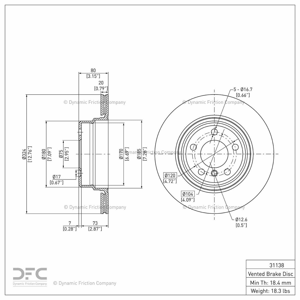 DFC 02-06 BMW X5 Rear GeoSPEC Coated Rotor