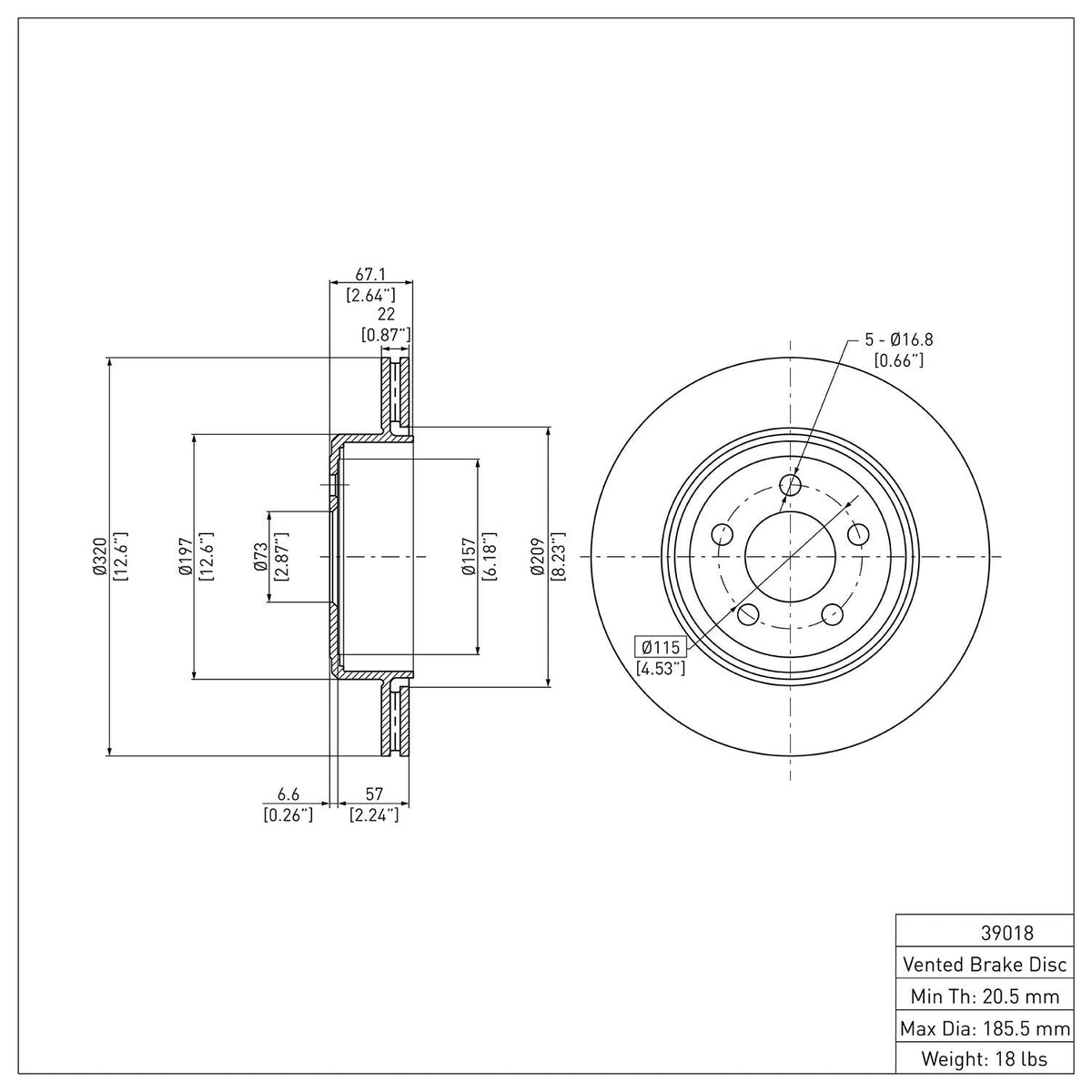 DFC 05-23 Chrysler 300 Rear GeoSPEC Coated Rotor